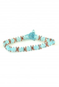 Square Bead & Crystal Bracelet